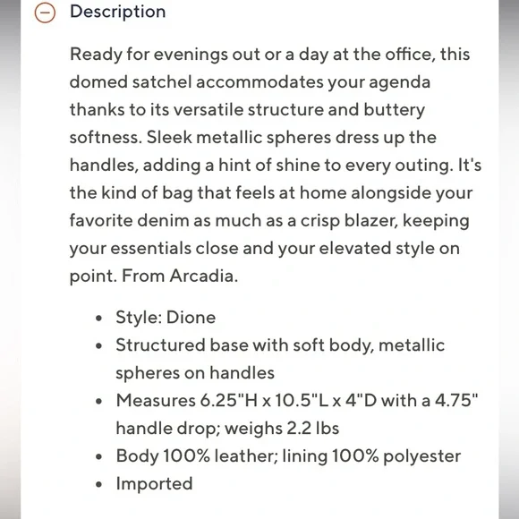 Arcadia Leather Domed Satchel - Dione qvc NEW Royal blue pebbled - Picture 4 of 9